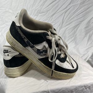 Nike Shoes Air Force 1 Youth 7Y Panda Black White Snakeskin‎ Sneaker 820438-111
